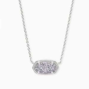 Kendra Scott Elisa Silver Pendant Necklace Drusy